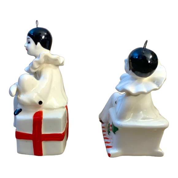 ADD-ON NWT Mime Doll Ceramic Christmas Tree Ornament Decor Set of Two - Picture 2 of 7